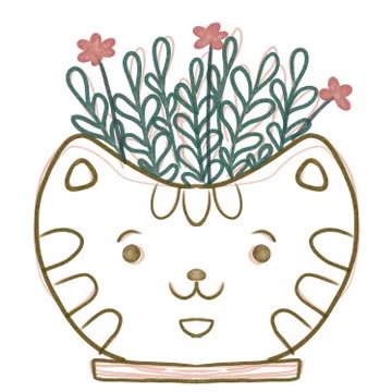 I'm drawing a happy flowerpot.