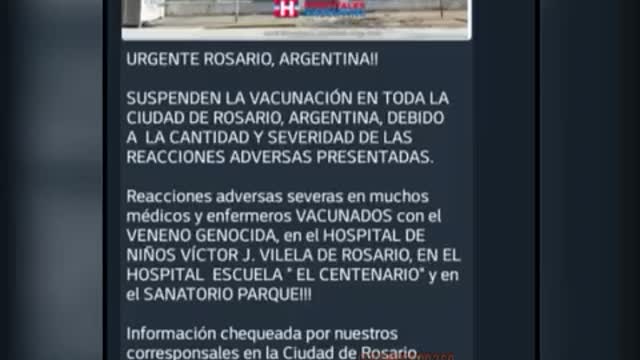 Equipo médico de Rosario, Argentino denuncia efectos secundarios de vacuna contra el COVID 19