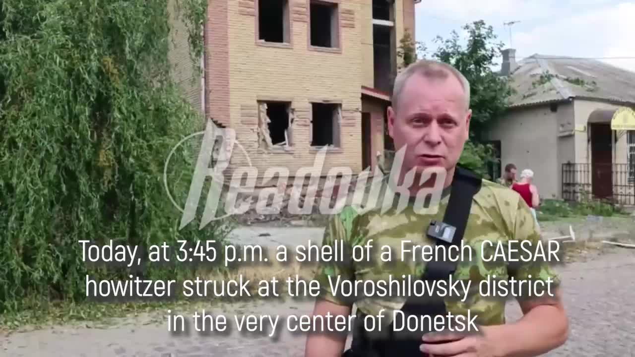 Shocking video from murder scene of 10-year-old girl by a French CAESAR howitzer in Donetsk. 18+