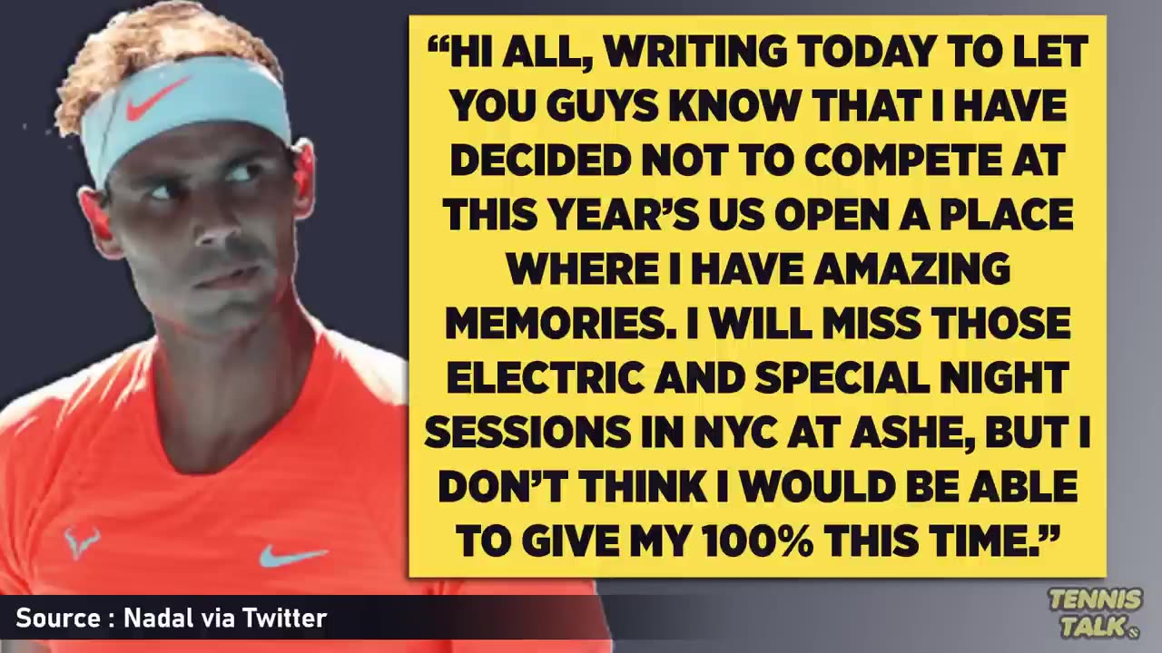 Nadal Has Withdrawn from the 2024 US Open