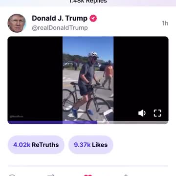 Trump Responds to Biden’s Bike Fall on Truth Social