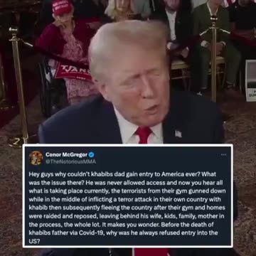 Conor McGregor Slams Trump Over Khabib Favorite Fighter Comment 😡🇺🇸
