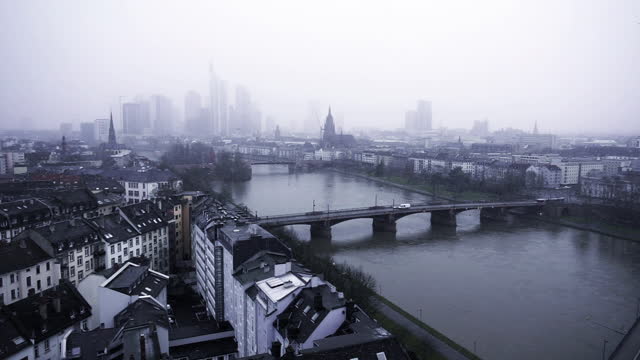 Vecteezy Frankfurt Germany Maine River and Business Towers in Snowy