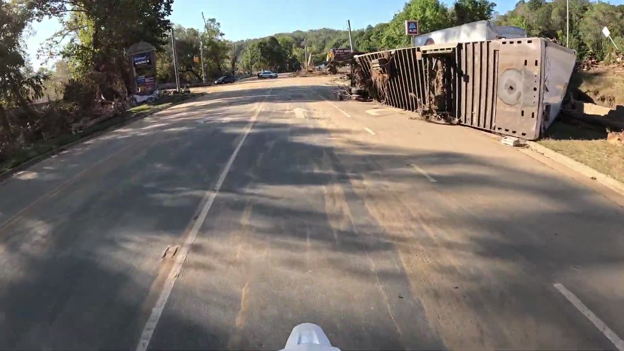 Flood Devastation from Swannanoa River near Asheville, NC - October 02, 2024