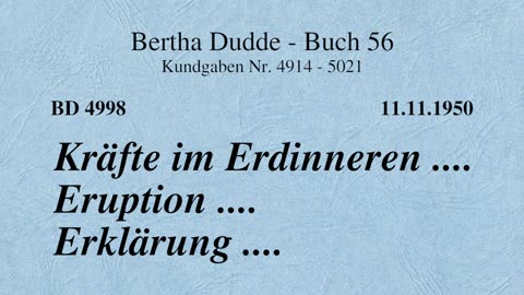 BD 4998 - KRÄFTE IM ERDINNEREN .... ERUPTIONEN .... ERKLÄRUNG ....