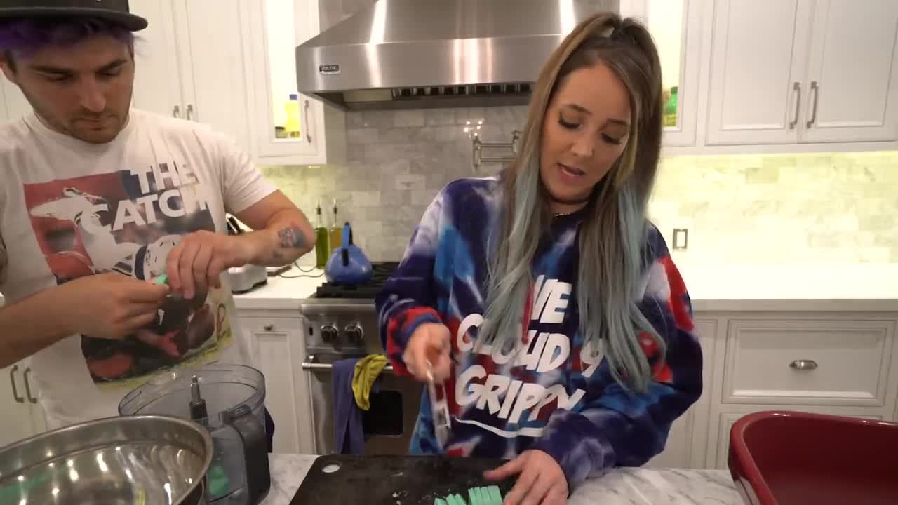 JennaMarbles makes a bed out of soap for her dog