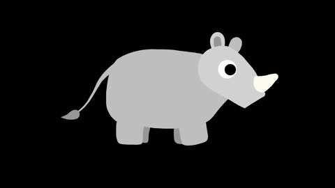 natural animal rhino animation mg simple flat style