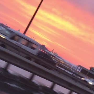 red burning sunset in Kazan Russia