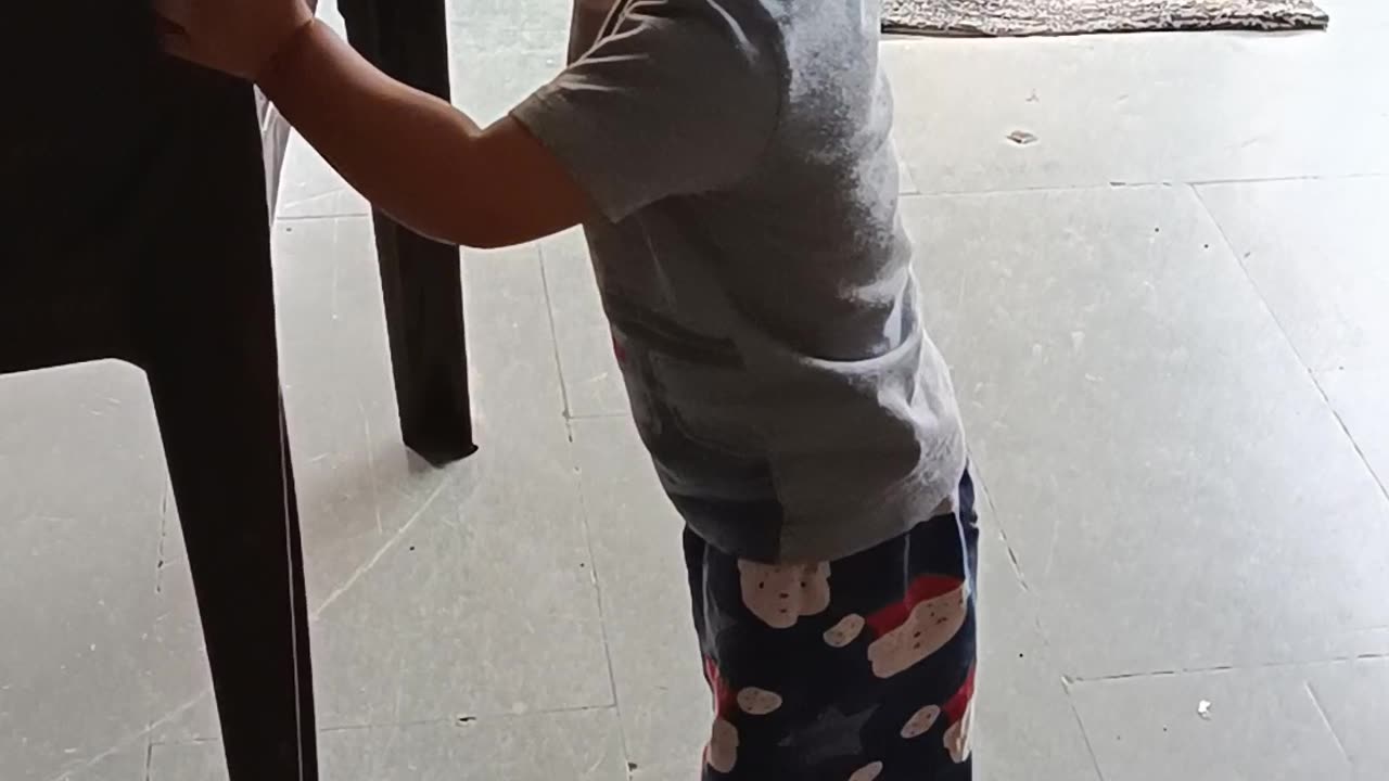 Younger daughter's first stand up walk.