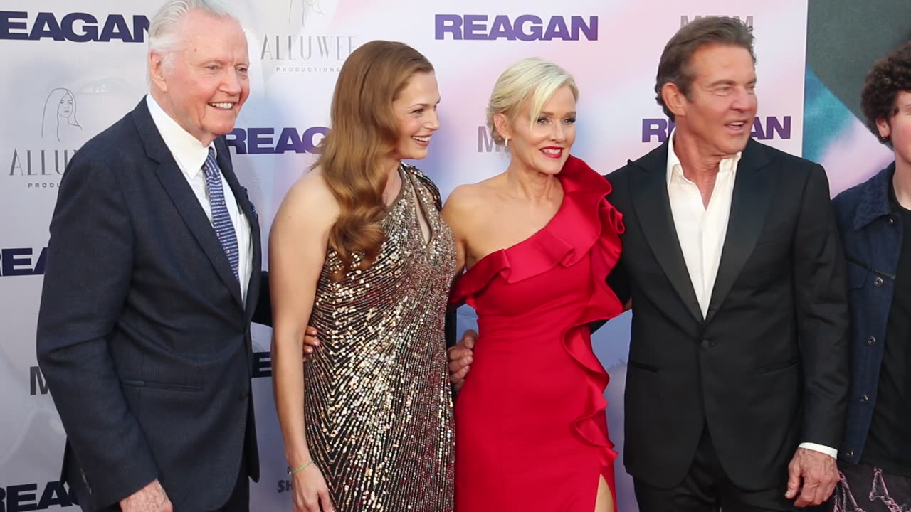 Dennis Quaid, Penelope Ann Miller, Jon Voight & Amanda Righetti - LA premiere of 'Reagan'