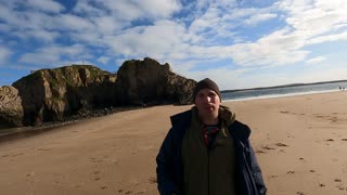 Outro at Castle beach. Tenby. Pembrokeshire. Wales