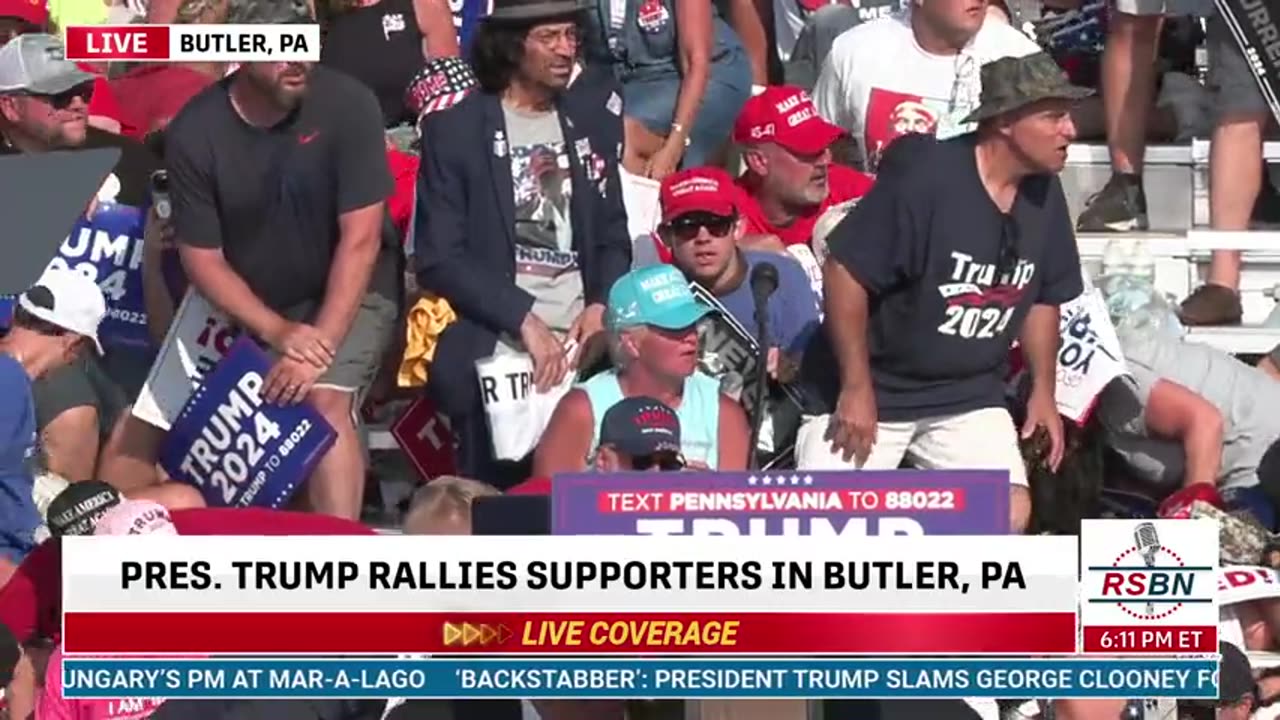 SHOTS FIRED At Trump Butler PA Rally ; TRUMP INJURED