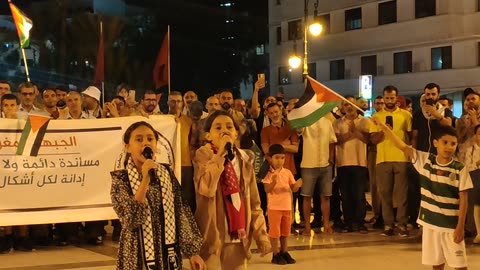 انشودة من اطفال طنجة ملاك و مروى الى فلسطين الجريحة المحتلة