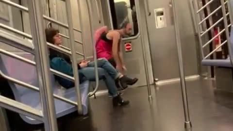 Funny Subway Passenger