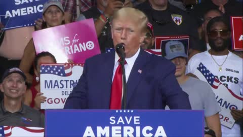 Former President Donald Trump delivers remarks at a ‘Save America’ rally in Wilkes-Barre, Pennsylvania