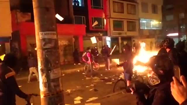 Protestas en CAI Villa Luz, Bogotá