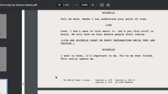 Tommy Wiseau Reads the Entire "Room' Script Part 2