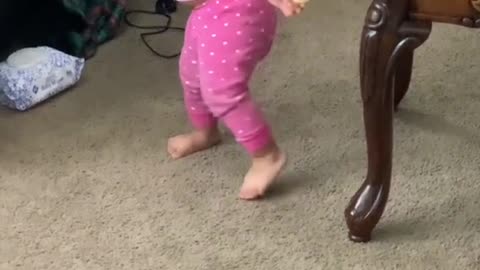 Baby girl owns the dance floor with her adorable dance moves