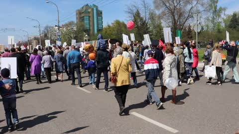 The celebration of the Victory day, Novokuznetsk