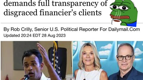 NewsFlash: Jeffrey Epstein Friends Gave $100k to Vivek Ramaswamy Campaign