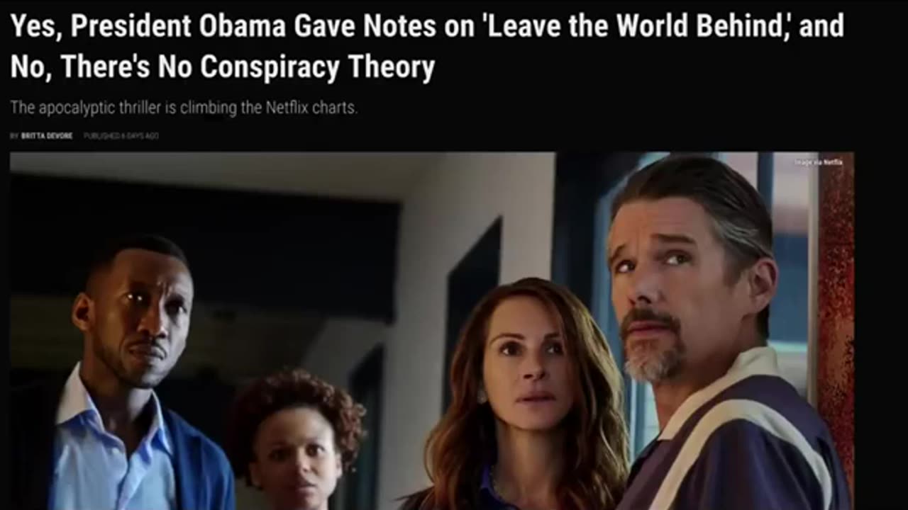 OBAMAS INVOLVEMENT IN LEAVE THE WORLD BEHIND EXPLAINED- HE'S JUST A BIG FAN OF BOOKS AND MOVIES