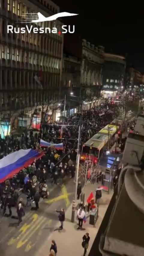 Huge Support Russia rally in Serbia