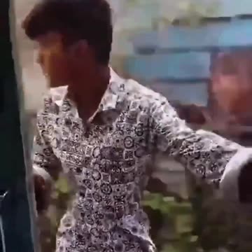 Kid gets hit on a moving train