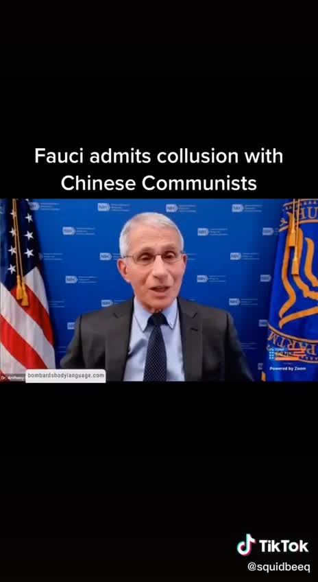 Fauci admits collusion with chinese communists for virus