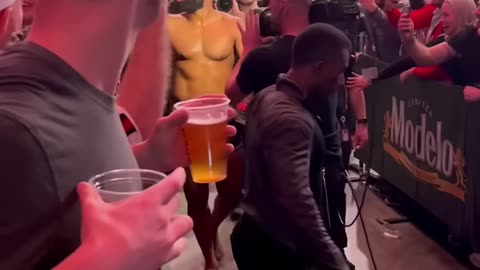 UFC FIGHTER drinking Beer