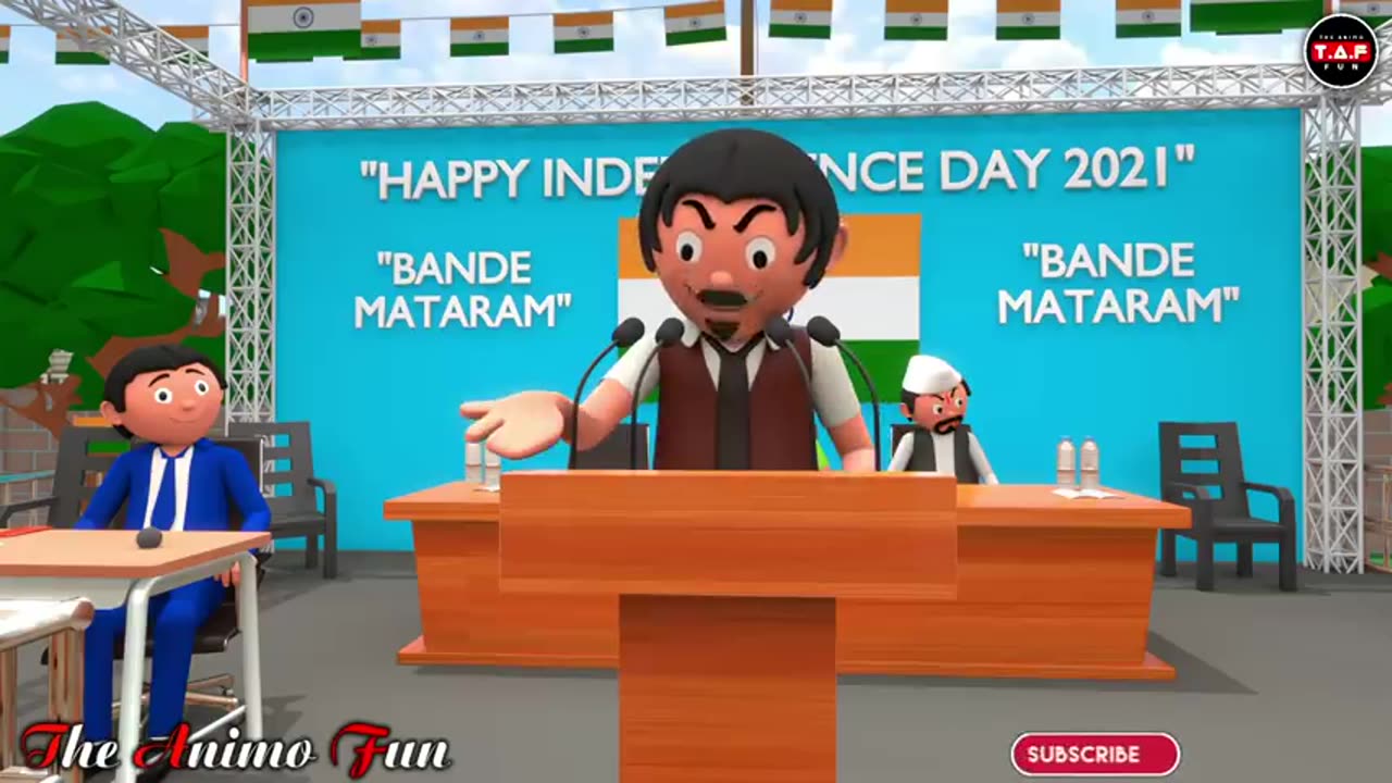 15TH AUGUST SPEECH | Funny Comedy Video | Desi Comedy | Cartoon | Cartoon Comedy | The Animo Fun