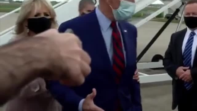 Jill Biden Pulls Bumbling Biden Away After He Gets Heckled