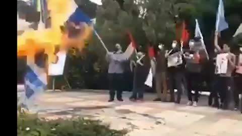 Iranian authorities attempt to burn Israeli flag — but 'karma' turns the tables all the way over