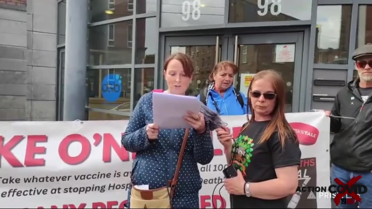 On the 26th of July 2024 WakeUpéiRe volunteer Jo reads our letter outside HSE headquarters in Limerick City