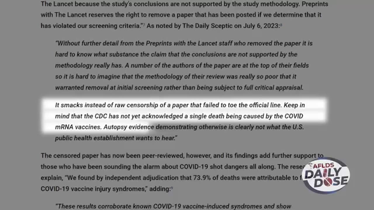 COVID Shot Death Toll
