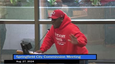 Streamer at Springfield Ohio Commission Meeting. "They flipping cars in the street"