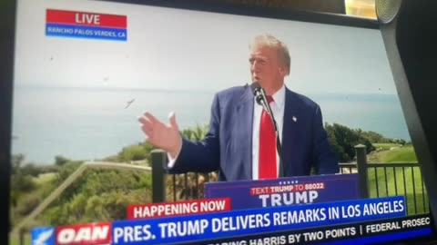 OAN president trump takes questions from Los Angeles fake News Friday