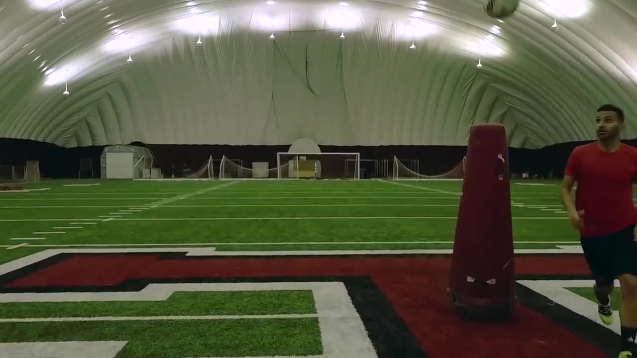 The goalkeeper can protect the ball with his hands,