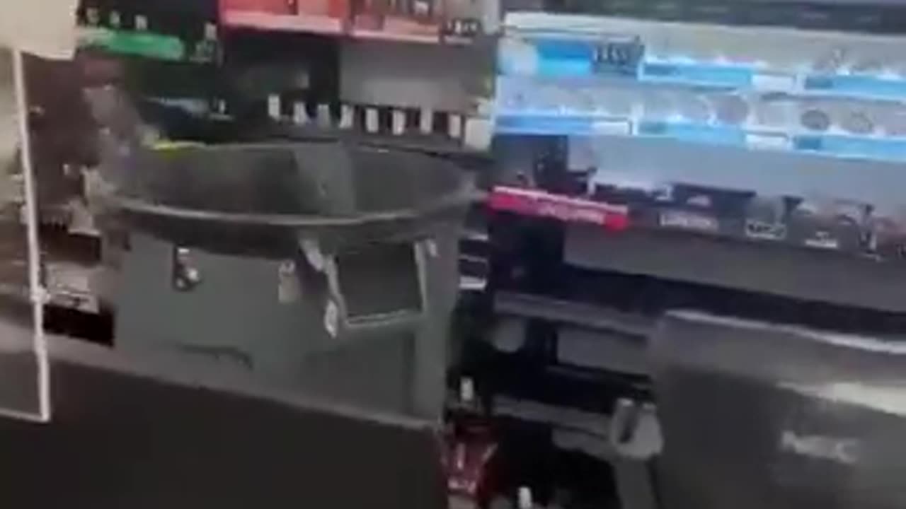 Thief just helping himself to cigarettes but the store owners give him a damn good beating!