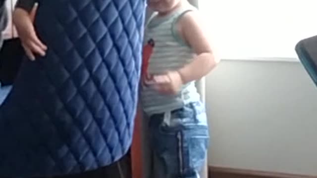 Cute Funny Kid Calling on phone