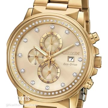 Citizen Men's Eco-Drive Classic Crystal Watch in Gold-tone Stainless Steel