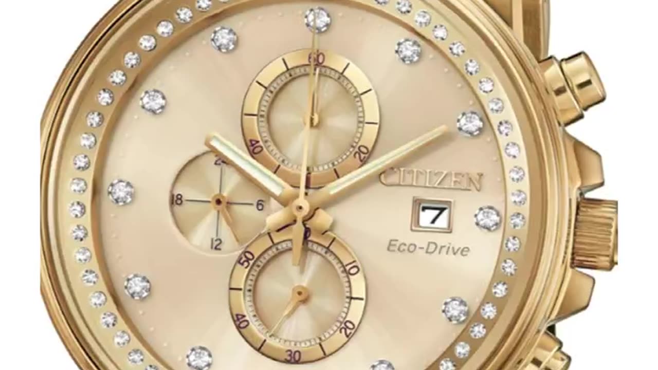 Citizen Men's Eco-Drive Classic Crystal Watch in Gold-tone Stainless Steel