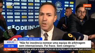 António Salvador arrasa a arbitragem e deixa recado para os jornalistas