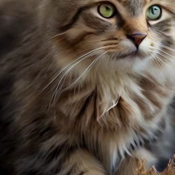 cute cat in a bird nest