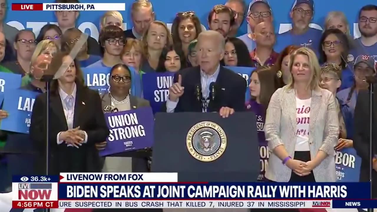 Biden says Trump "didn't build a damn thing"