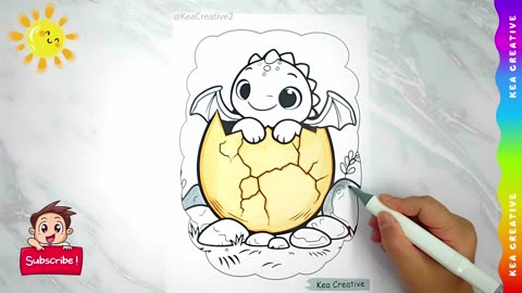 Coloring Baby Dinosaur @KeaCreative2 - Coloring Pages For Childrens. Enjoy!