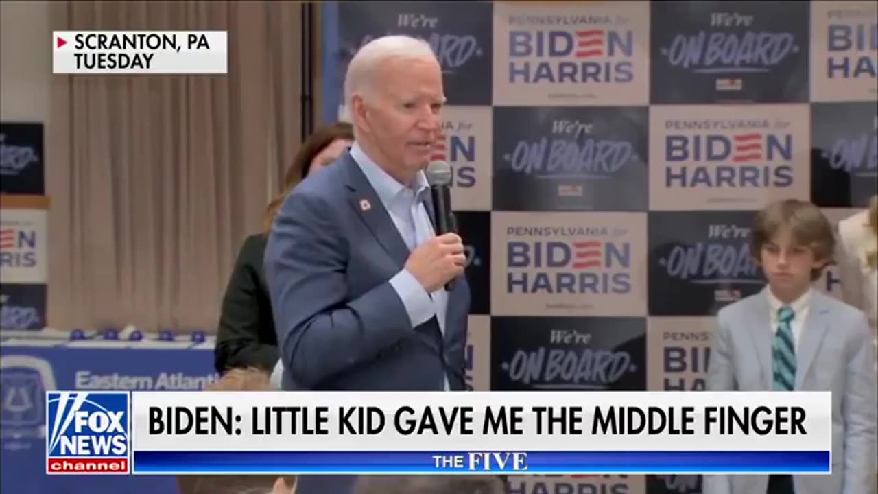 Biden talking about how many ‘F_ck Joe Biden’ signs he sees and how many little kids flip him off