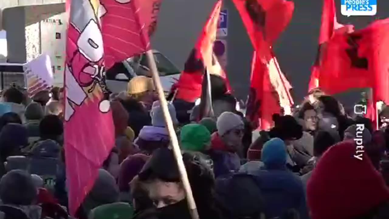 Hundreds protest in DAVOS before the start of WEF.