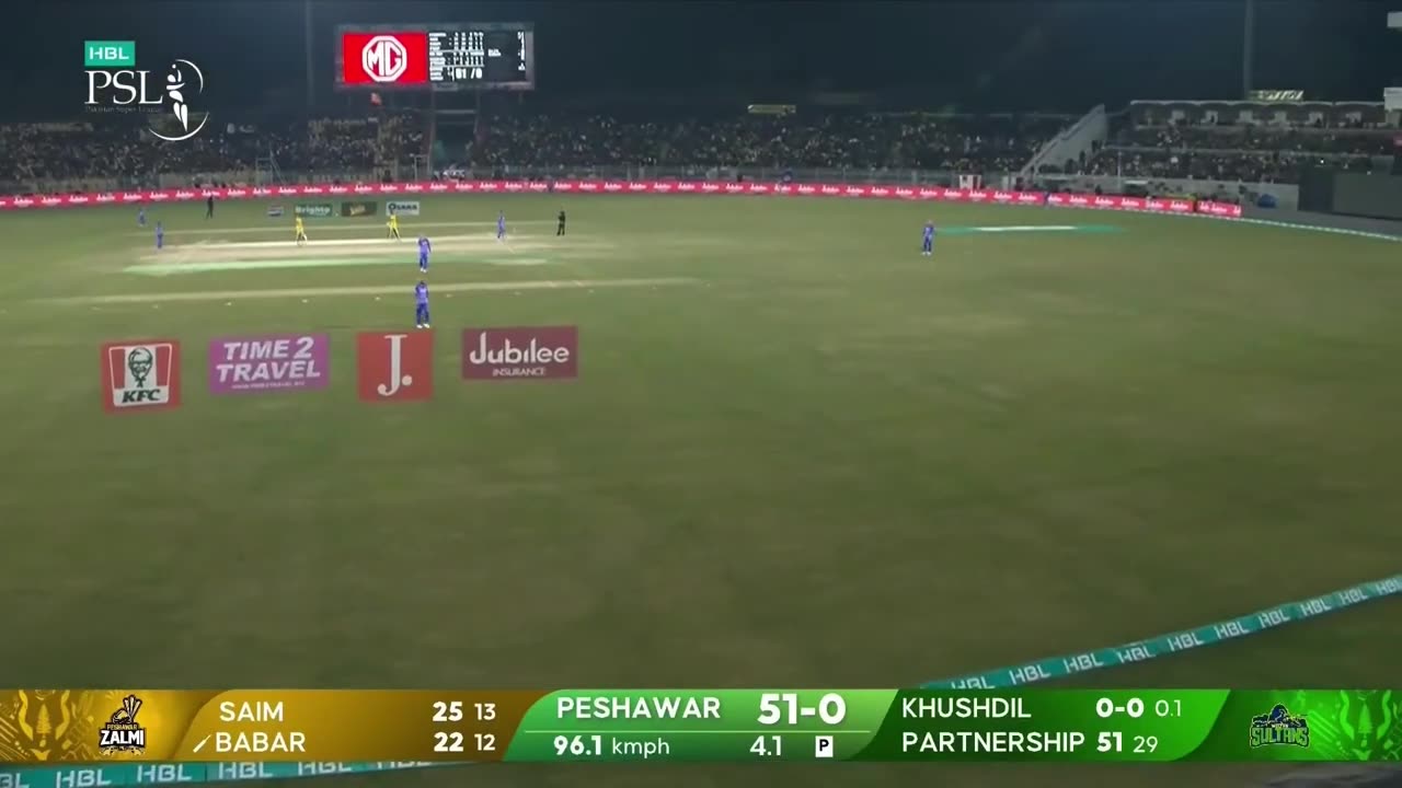 1st Innings Powerplay _ Peshawar Zalmi vs Multan Sultans _ Match 21_HBL PSL 9 _ Cricket Hub