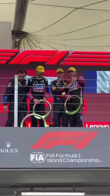Max Verstappen receiving his trophy BrazilGP