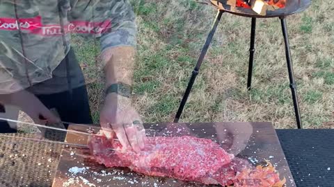 12 Skewered Flap Steak Recipe Over The Fire Cooking shorts